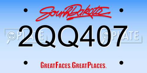 2QQ407 South Dakota License Plate