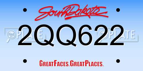 2QQ622 South Dakota License Plate