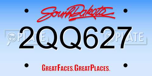 2QQ627 South Dakota License Plate