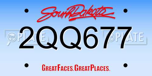 2QQ677 South Dakota License Plate