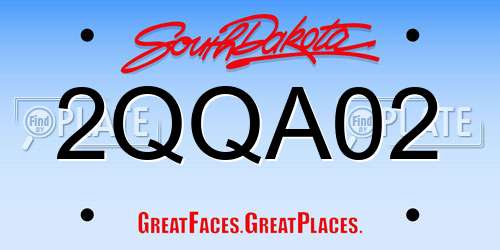 2QQA02 South Dakota License Plate