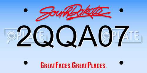 2QQA07 South Dakota License Plate