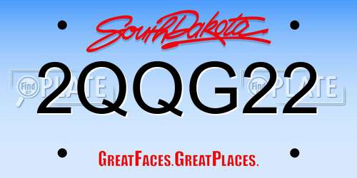 2QQG22 South Dakota License Plate