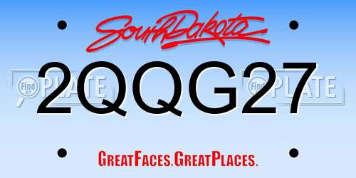 2QQG27 South Dakota License Plate