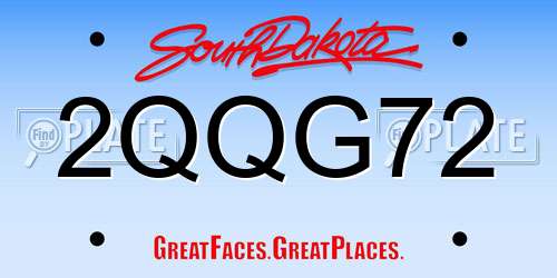 2QQG72 South Dakota License Plate