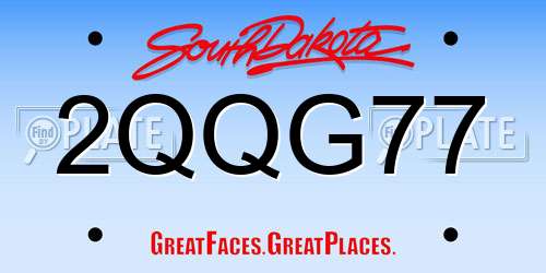 2QQG77 South Dakota License Plate