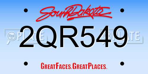 2QR549 South Dakota License Plate