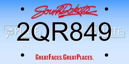 2QR849 South Dakota License Plate
