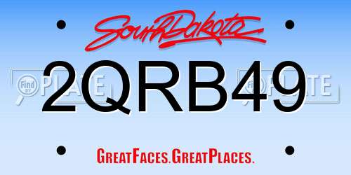 2QRB49 South Dakota License Plate