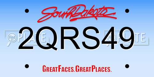 2QRS49 South Dakota License Plate