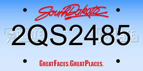 2QS2485 South Dakota License Plate