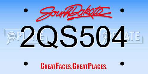 2QS504 South Dakota License Plate