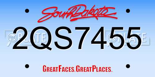 2QS7455 South Dakota License Plate