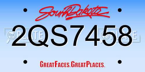 2QS7458 South Dakota License Plate