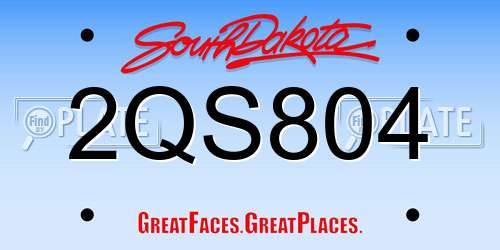 2QS804 South Dakota License Plate
