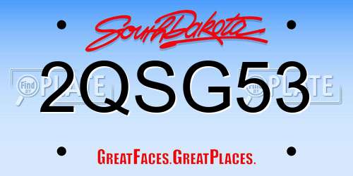 2QSG53 South Dakota License Plate