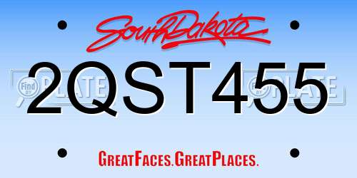 2QST455 South Dakota License Plate