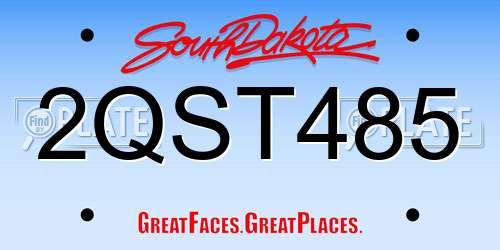2QST485 South Dakota License Plate