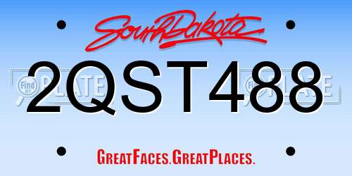 2QST488 South Dakota License Plate