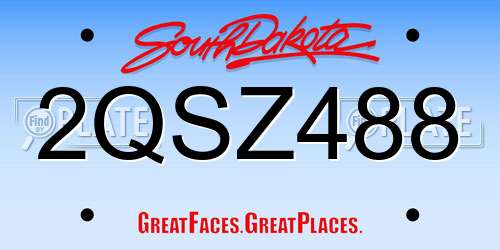 2QSZ488 South Dakota License Plate