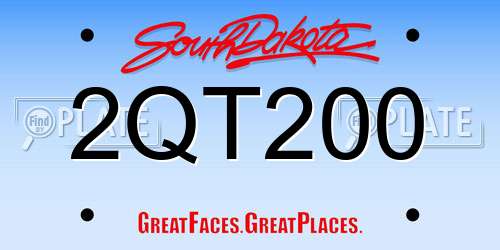 2QT200 South Dakota License Plate