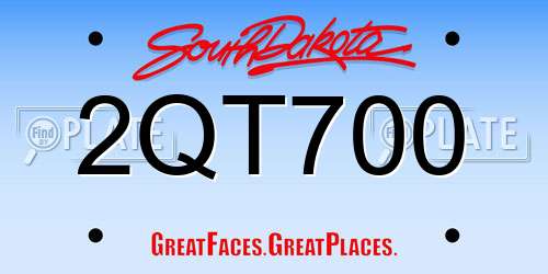 2QT700 South Dakota License Plate