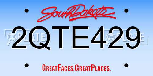 2QTE429 South Dakota License Plate