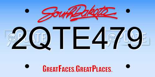 2QTE479 South Dakota License Plate