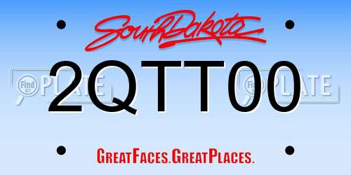 2QTT00 South Dakota License Plate