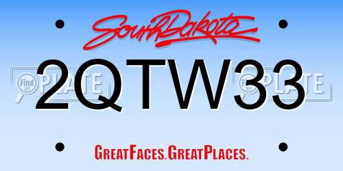 2QTW33 South Dakota License Plate