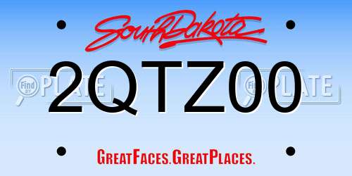 2QTZ00 South Dakota License Plate