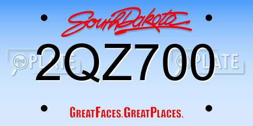 2QZ700 South Dakota License Plate