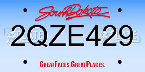 2QZE429 South Dakota License Plate
