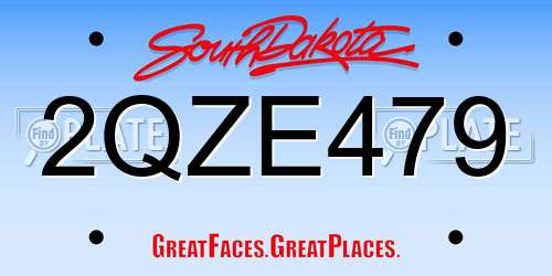 2QZE479 South Dakota License Plate