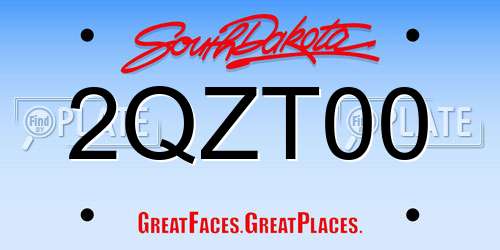2QZT00 South Dakota License Plate