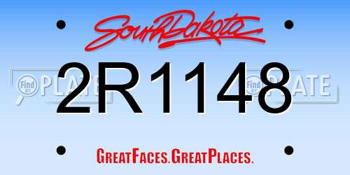 2R1148 South Dakota License Plate
