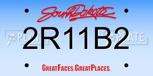 2R11B2 South Dakota License Plate