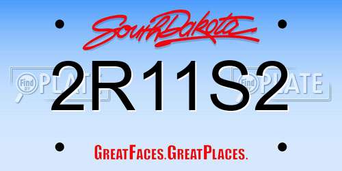 2R11S2 South Dakota License Plate