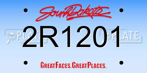 2R1201 South Dakota License Plate