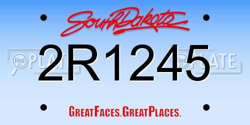 2R1245 South Dakota License Plate