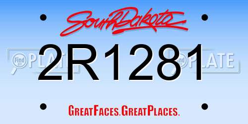 2R1281 South Dakota License Plate