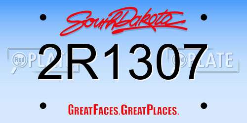 2R1307 South Dakota License Plate