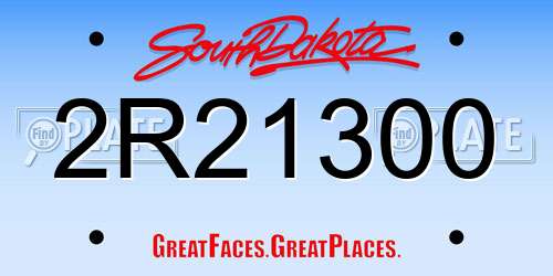 2R21300 South Dakota License Plate