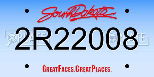 2R22008 South Dakota License Plate