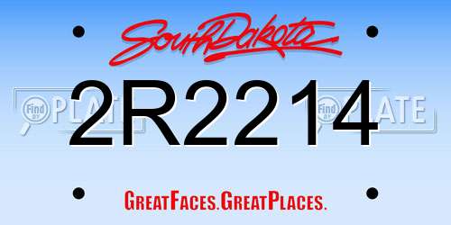 2R2214 South Dakota License Plate