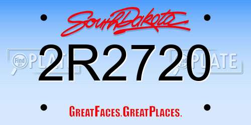 2R2720 South Dakota License Plate