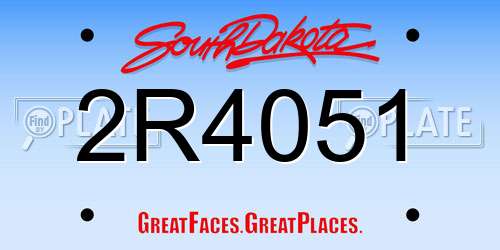 2R4051 South Dakota License Plate