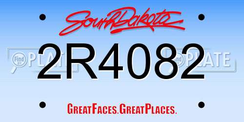 2R4082 South Dakota License Plate