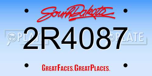 2R4087 South Dakota License Plate