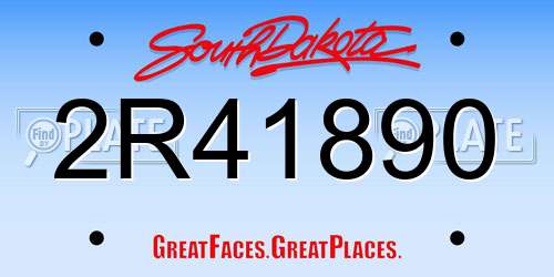 2R41890 South Dakota License Plate